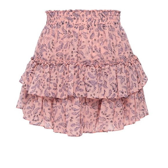 misa los angeles pink paisley chiffon skirt nahla  + top Maria set Size Medium - Picture 12 of 13